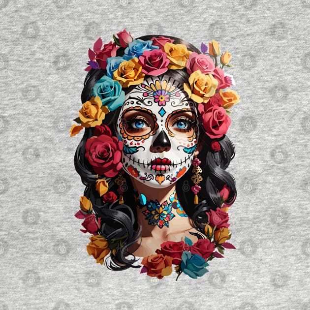 Sugar Skull girl, Dia de los Muertos by CatCoconut-Art